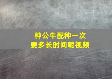 种公牛配种一次要多长时间呢视频