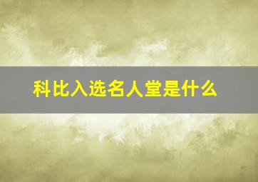 科比入选名人堂是什么