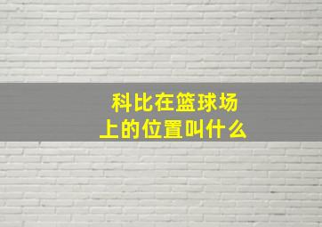 科比在篮球场上的位置叫什么