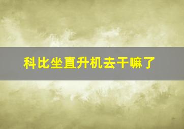 科比坐直升机去干嘛了