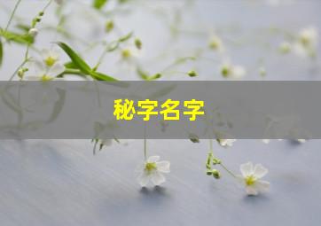 秘字名字