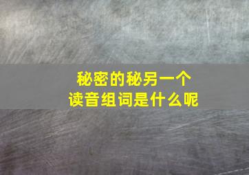 秘密的秘另一个读音组词是什么呢