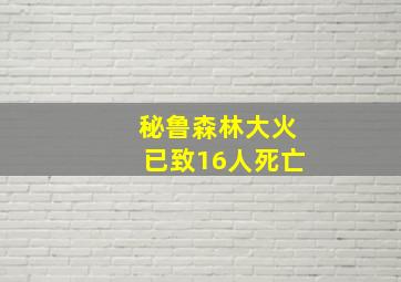 秘鲁森林大火已致16人死亡