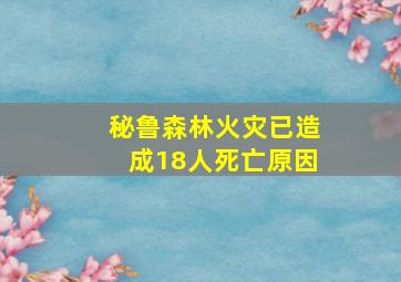 秘鲁森林火灾已造成18人死亡原因