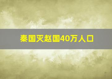 秦国灭赵国40万人口