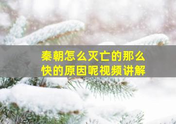 秦朝怎么灭亡的那么快的原因呢视频讲解