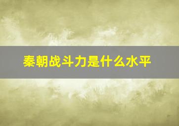 秦朝战斗力是什么水平