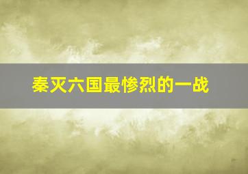 秦灭六国最惨烈的一战