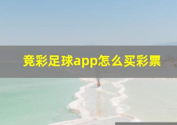 竞彩足球app怎么买彩票