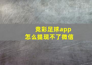 竞彩足球app怎么提现不了微信