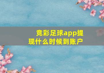 竞彩足球app提现什么时候到账户