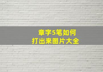 章字5笔如何打出来图片大全