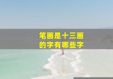 笔画是十三画的字有哪些字