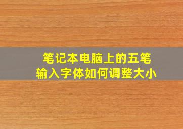 笔记本电脑上的五笔输入字体如何调整大小