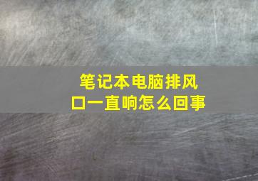 笔记本电脑排风口一直响怎么回事