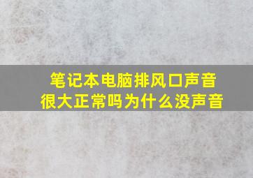 笔记本电脑排风口声音很大正常吗为什么没声音