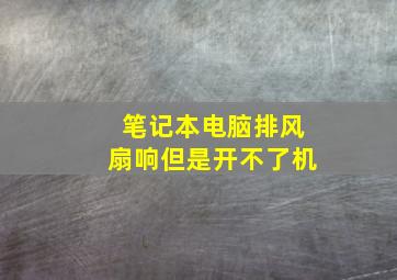 笔记本电脑排风扇响但是开不了机