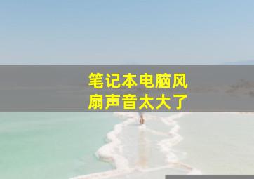 笔记本电脑风扇声音太大了