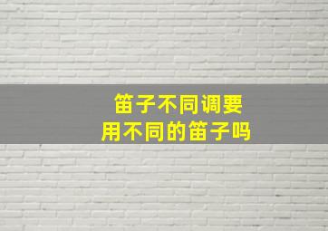 笛子不同调要用不同的笛子吗