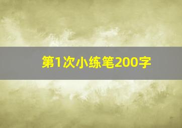 第1次小练笔200字