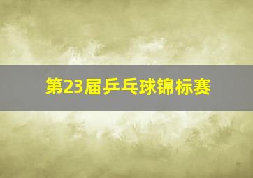 第23届乒乓球锦标赛