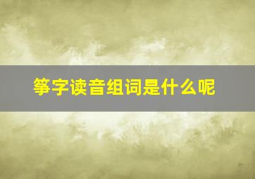 筝字读音组词是什么呢