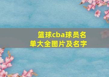 篮球cba球员名单大全图片及名字