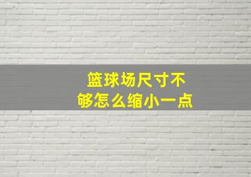 篮球场尺寸不够怎么缩小一点