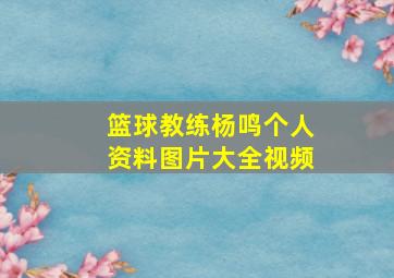 篮球教练杨鸣个人资料图片大全视频