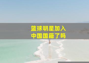 篮球明星加入中国国籍了吗