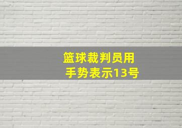 篮球裁判员用手势表示13号