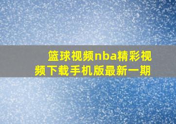 篮球视频nba精彩视频下载手机版最新一期