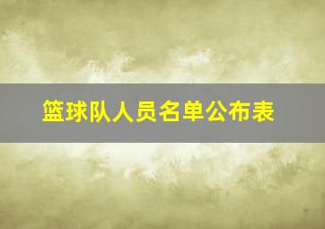 篮球队人员名单公布表