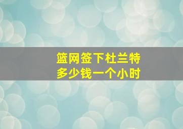 篮网签下杜兰特多少钱一个小时