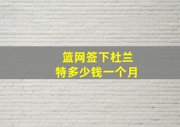 篮网签下杜兰特多少钱一个月