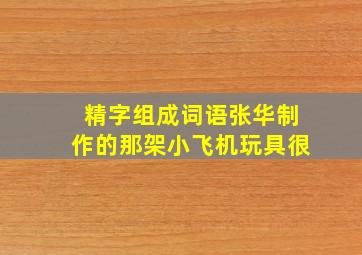 精字组成词语张华制作的那架小飞机玩具很