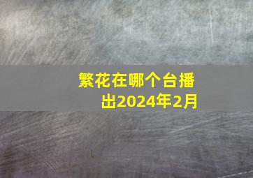 繁花在哪个台播出2024年2月