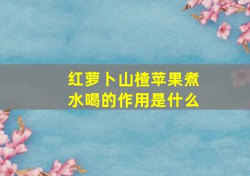 红萝卜山楂苹果煮水喝的作用是什么