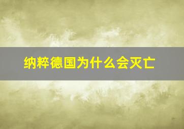 纳粹德国为什么会灭亡