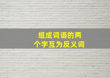 组成词语的两个字互为反义词