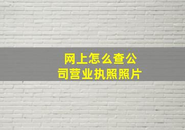 网上怎么查公司营业执照照片