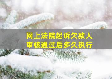 网上法院起诉欠款人审核通过后多久执行