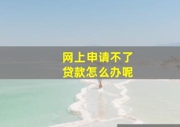 网上申请不了贷款怎么办呢