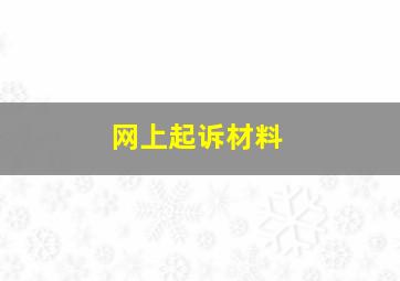 网上起诉材料