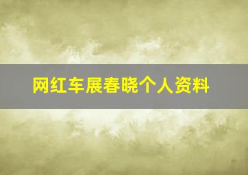 网红车展春晓个人资料