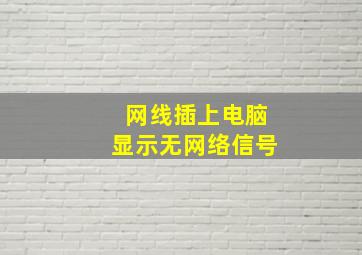 网线插上电脑显示无网络信号