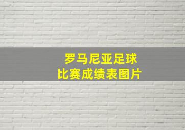 罗马尼亚足球比赛成绩表图片