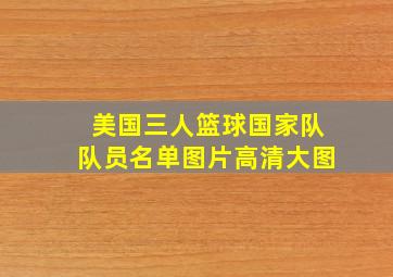 美国三人篮球国家队队员名单图片高清大图