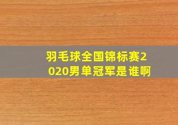 羽毛球全国锦标赛2020男单冠军是谁啊