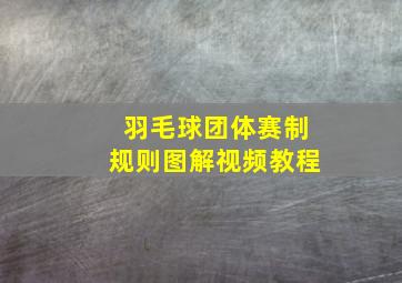 羽毛球团体赛制规则图解视频教程